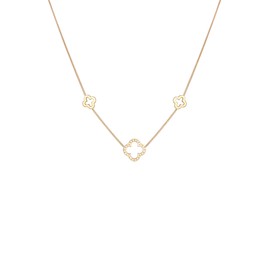 Elli Women's Clover Symbol Lucky Necklace with Zirconia in 925 Sterling Silver, Crystal, Cubic Zirconia