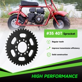 XIKOBY 35 Chain 40 Tooth Rear Sprocket for Mini Bike Coleman CT100U CC100X Baja Doodle Bug DB30 Racer Motovox MBX10 Mega Monster 80 105cc Taotao GK80 CK100 Go Kart Predator 97cc 100cc Minibike Parts