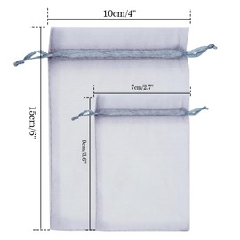 joycraft 50Pcs Organza Bags, 2.7"x3.5" Sheer Drawstring Gift Bags, Organza Jewelry Pouches, Party Favor Bags, Grey Organza Gift Bags, Packaging Bags for Jewelry, Makeup, Candy, Festival