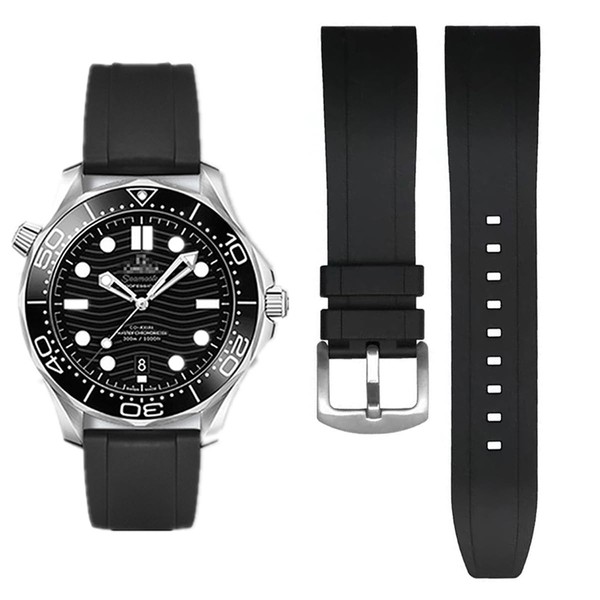 AIYIRUO FKM Rubber Watch Straps Fluororubber Strap 19 mm 20