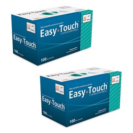 [2 BOXES] EASY TOUCH® 32G TIP x 6 MM (1/4") DISPOSABLE PEN NEEDLES (100 COUNT X 2 BOXES) *COMPARE TO B-D® NANO & NOVOFINE® AND SAVE!!*