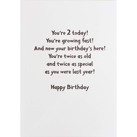 Greeting Card Happy 2nd Birthday with Golden Labrador Retriever Dog - Two Years Old