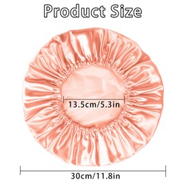 Shower Cap Double Layer Waterproof Shower Caps Reusable Elastic Shower Hats Women Bathing Accessories for All Hair Lengths（Pink）