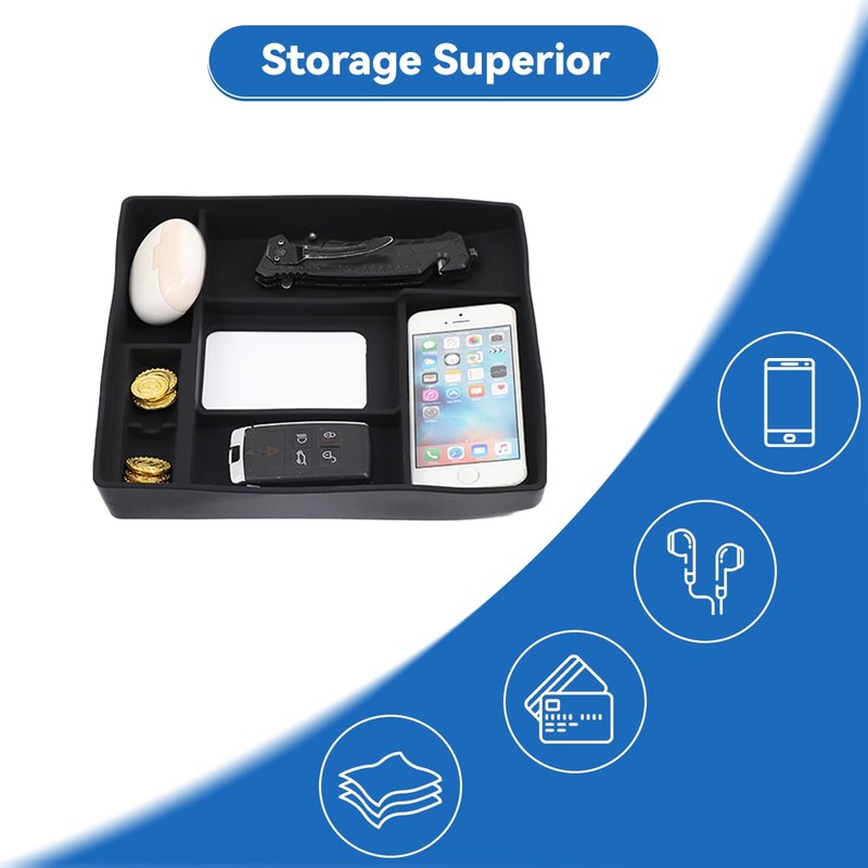 JONKOKO Black Rubber Car Center Console Gear Shift Storage Box