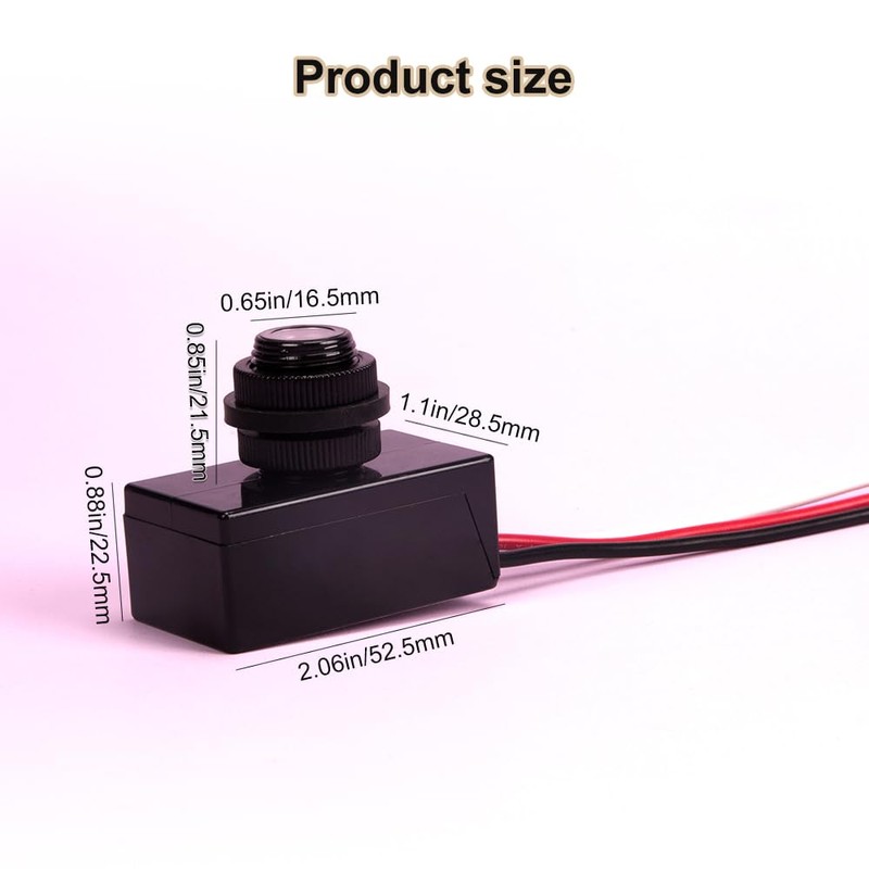 ZORZA 2Pcs Dusk to Dawn Switch 12V-48V DC Photocell Sensor