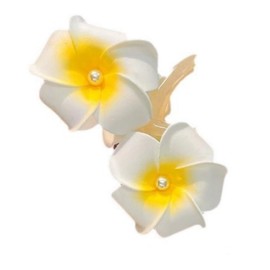 White New Lovely Egg Hawaiian Large Flower Hair Claw Clips For Thick Hair,Clips,Clips and Barrettes,Artificial Flower,On-Slip Claw for Thick Beach Accessory