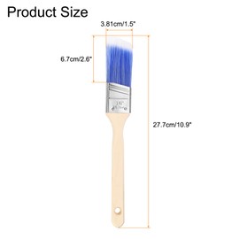 HARFINGTON 16pcs Paint Brushes 1.5" Angle Paint and Chip Brushes with Wooden Handle for DIY Paint Flat Art Furniture Fences Deck Wall Trim, Blue
