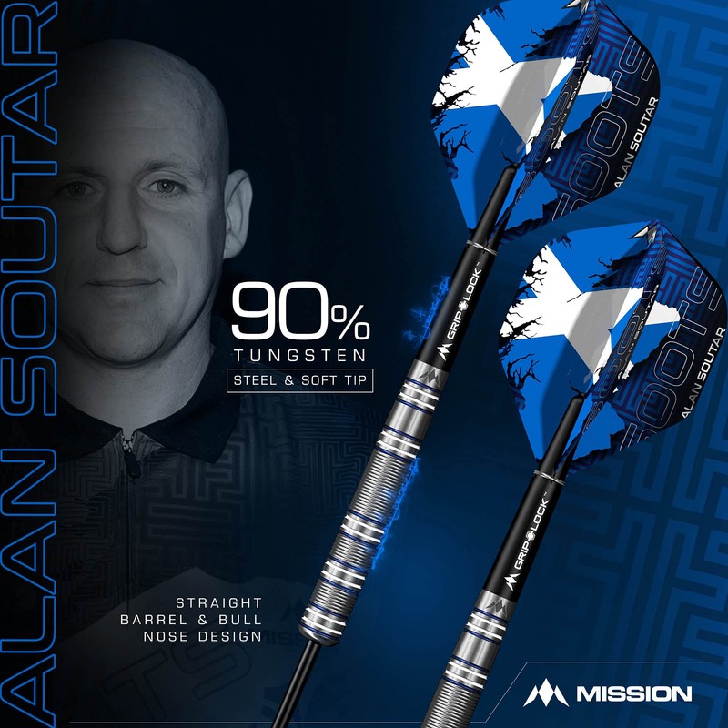 Mission Darts D0860 Alan Soutar | 22g 90% Tungsten Straight