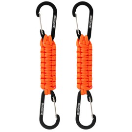 BRAVESHINE Double Head Paracord Braided Carabiner Paracord Lanyard Keychain Keychain Outdoor Camping Hook Hanger, 2. Orange