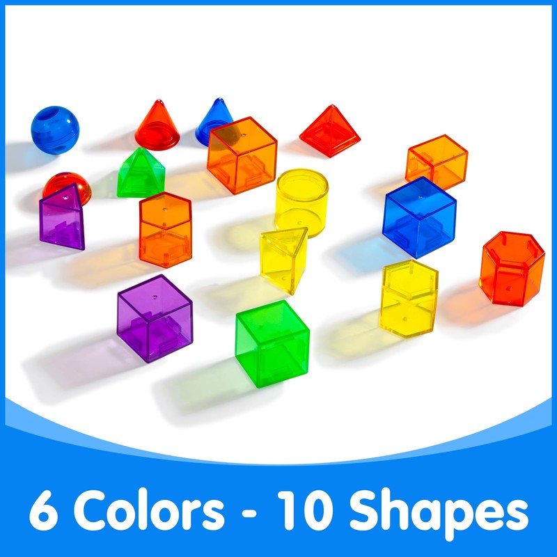 Odoorgames 60 Pieces 3D Shapes for Teaching - Geometric Solids