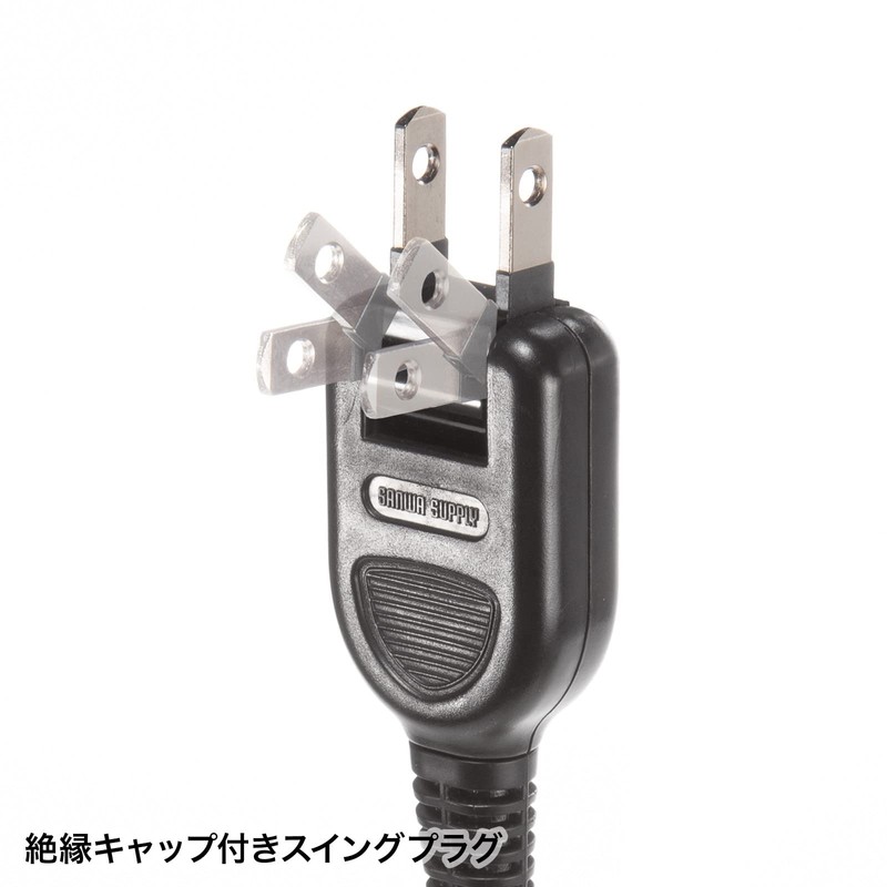 Sanwa Supply TAP-2210-3BK Power Strip, 10 Socks, 2P (3 m),