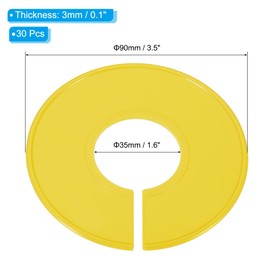PATIKIL Clothes Dividers for Hanging Clothes, 30 Pack Closet Clothing Rack Size Dividers Blank Labels Sorting Round Separator for Closet, Yellow