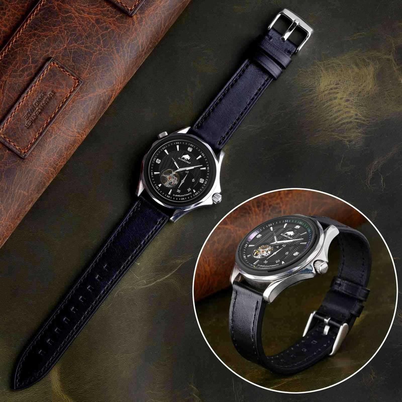 BISONSTRAP Leather Watch Straps, Quick Release Replacement Band for Men