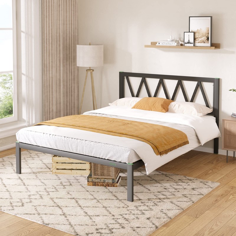 Novilla King Bed Frame with Headboard, 14 Inch Platform Bed