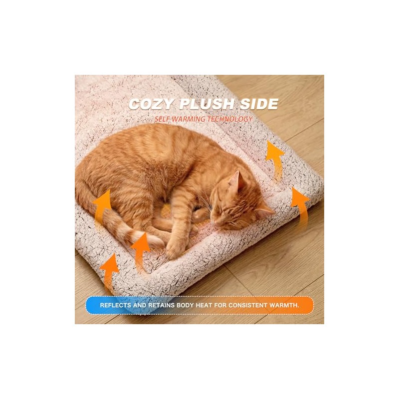Dog Cooling Mat, Self Warming Cat Bed, Reversible Warm &