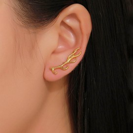 TseenYi Antlers Stud Earrings Gold Tree Branch Antlers Stud Earrings Vintage Elk Antlers Stud Earrings Deer Antlers Stud Earrings Vintage Vine Antlers Animal Earrings, Zinc, Not applicable.