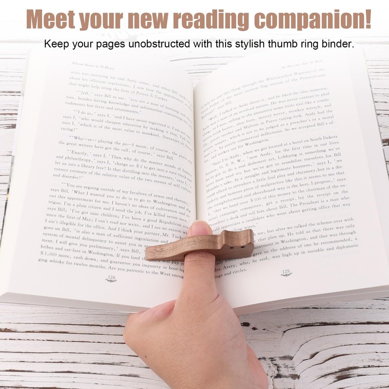 Walnut Book Page Holder, 0.86in Medium Wooden Book Page Clip