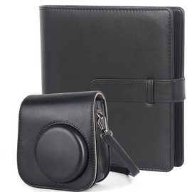 256 Pockets Mini Photo Album with Camera Case for Instax Mini 11 9 Camera (Black)
