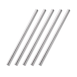 TA-VIGOR 5Pcs 5mm x 100mm Stainless Steel Round Rods, Metal Solid Round Shaft Rods Lathe Bar Stock for DIY Crafts Car Helicopter Airplane Model