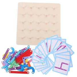 FRCOLOR Geoboard for Educational Geometric Shape Learning Tool Fun Interactive Puzzle for Hand Eye Coordination Safe Construction for Parent Learning Activities