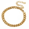 SIMPLÍ BASIC Flat Smooth Curb Chain Bracelet (Stainless Steel, 18K