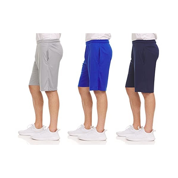3 Pack : Men's Dry-Fit Sweat Resistant Active Athletic Shorts