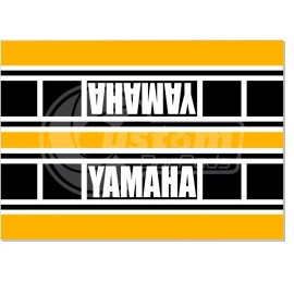 Custom Bar Pads Yamaha Yellow Racing Stripe Vintage Design Motorcycle Bar Pad 10" Matte Finish