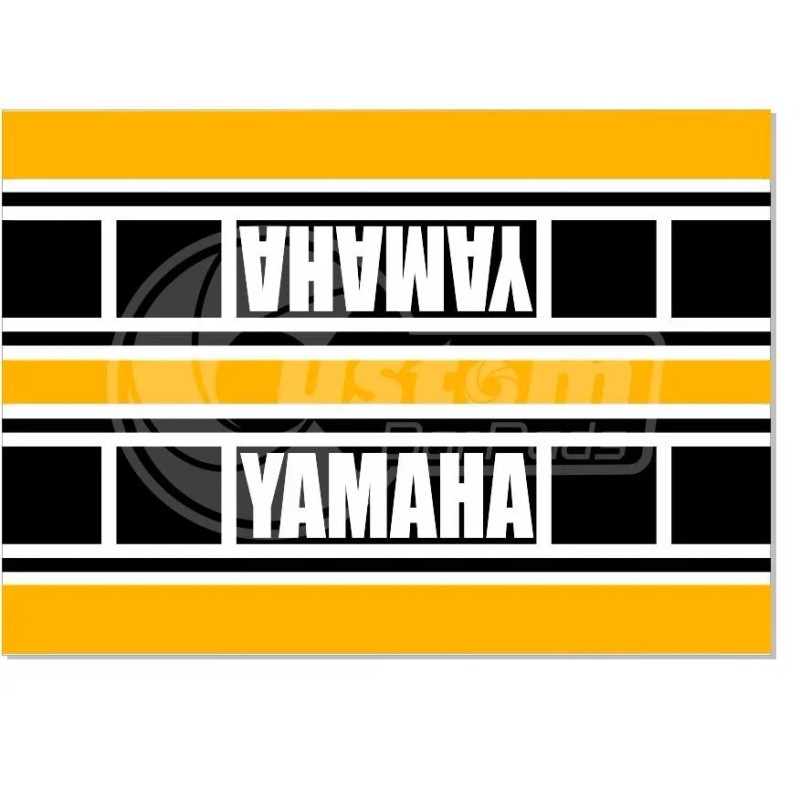 Custom Bar Pads Yamaha Yellow Racing Stripe Vintage Design Motorcycle
