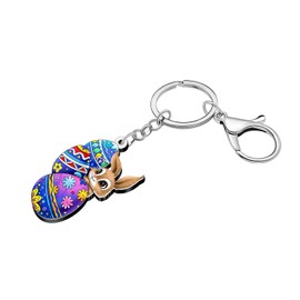 LONYOO Acrylic Easter Eggs Bunny Keychain Rabbit Jewelry Bunny Gifts for Women Kids Girls Backpack Accessories Purse Charms (Multi)