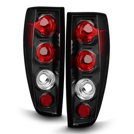 ACANII - For 2004-2012 Chevy Colorado GMC Canyon Black Tail Lights Brake Lamps Pair Set Driver & Passenger Side