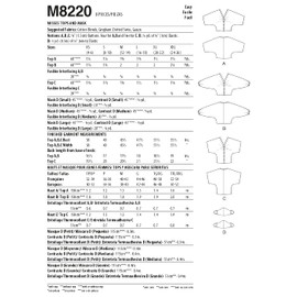 McCall's Misses' V-Neck Blouse and Mask Sewing Pattern Kit, Code M8220, Sizes L-XL-2XL, Multicolor