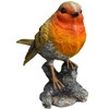Selections GFJ356 Robin on a Tree Stump Garden Ornament