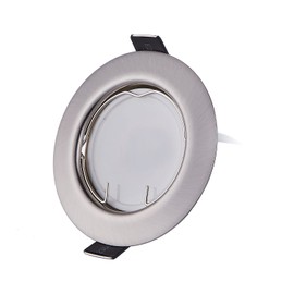 HCFEI 3 x LED Recessed Spotlight Set, Super Flat, 3 W, Brushed Stainless Steel, 230 V, Dimmable, 55 mm Installation Hole, 120° Beam Angle (Warm White 3000 K)