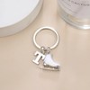 Amaxer White Enamel Ice Skates Shoes Pendant Keyring Alphabet Letters