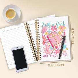 WARDOS Boho Floral Jesus Christian Notebook Journal 5.5x8.3, Preppy Girly Bible Verse Journaling, Religious Prayer Journal for Woman, Church Notes Notebook, Christian Gifts for Women