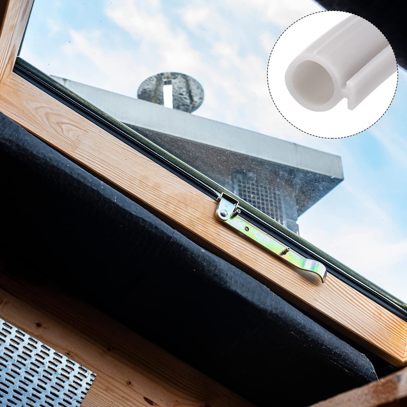 METALLIXITY Bulb Type Window Weatherstrip (9mmx5Meter) 1Pcs, Silicone T-Slot Mount