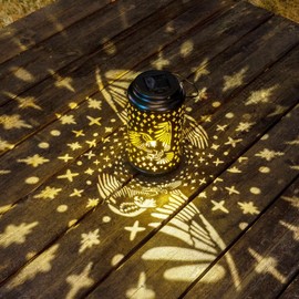 pearlstar Eagle Lantern Outdoor Solar Hanging Lantern Lights Decorative Table Solar Lamp Waterproof for Patio Yard Garden Lawn Landscape Lighting, Gardening Decor, Black, Eagle