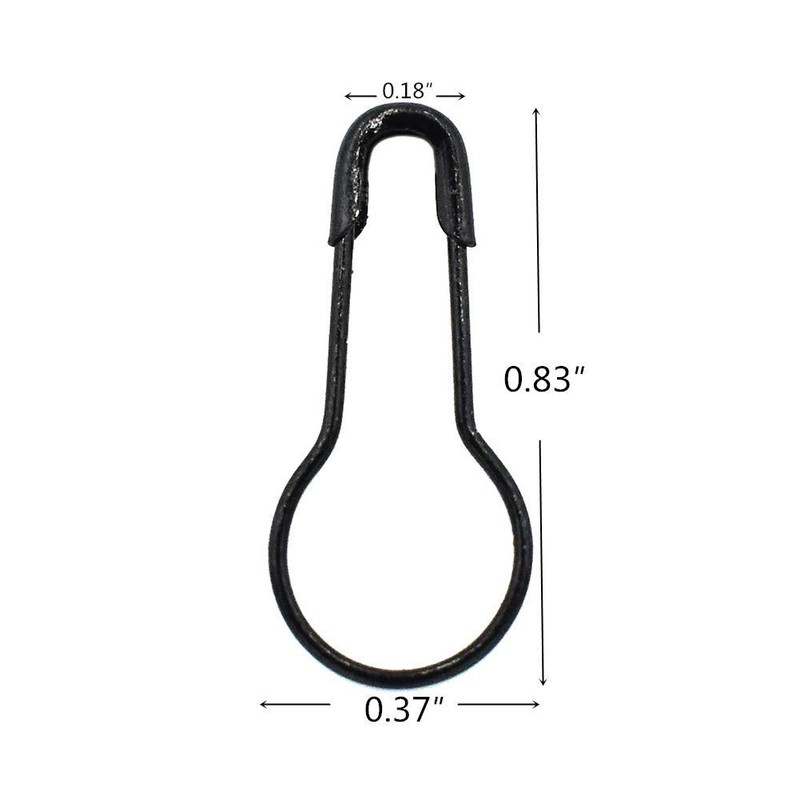 1000Pcs Metal Black safety Pins/Gourd Pin/Bulb Pin For Clothing Crafting