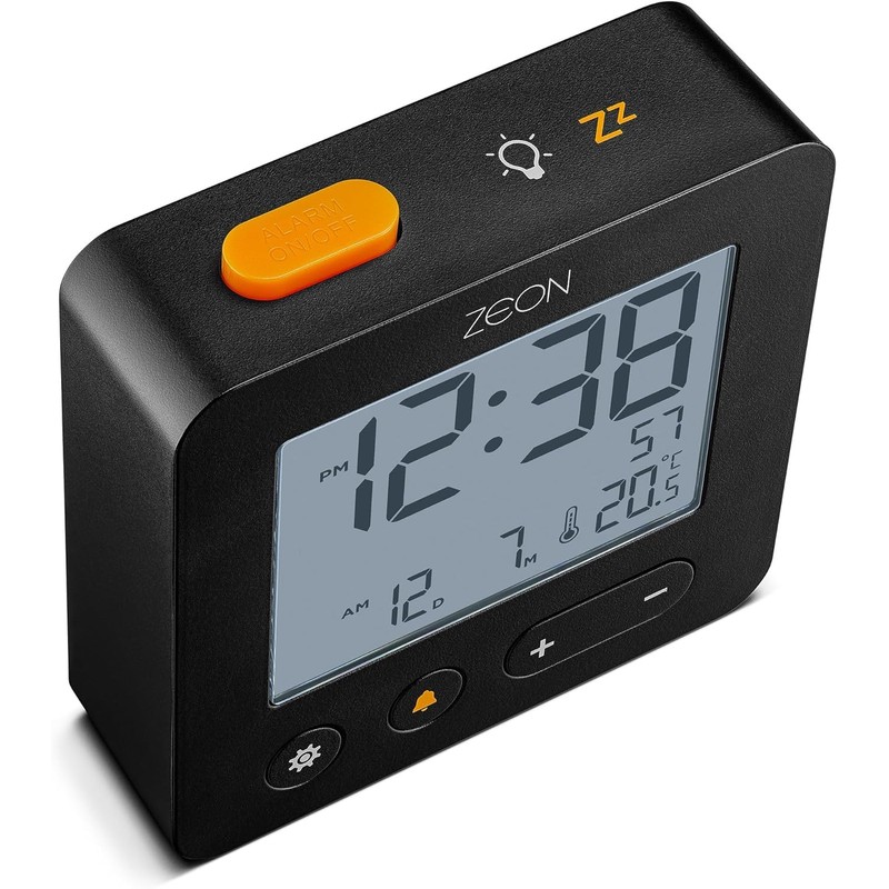 ZEON Digital Travel Alarm Clock with Positive LCD Display, Snooze