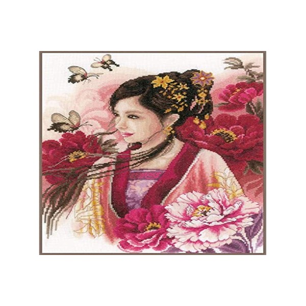 Lanarte Counted Cross Stitch kit Asian Lady in Pink