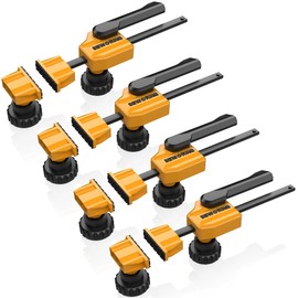 EWORK Bench Dog Clamp, 3/4" Bench Dog Hole Clamp, Up to 155 Lbs Clamping Force Bench Clamps for Woodworking, Adjustable Hold Down Clamp with Protective Pads, Quick Clamps for 19mm Bench Dogs (4 Pack)