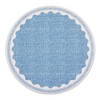 Scalloped Round Rug 6ft, Small Area Rugs Solid Blue Rug