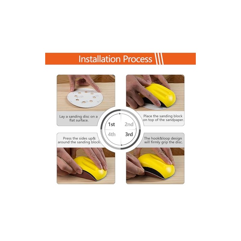 Sanding Blocks 5Pack Hook and Loop Sanding Block Round and