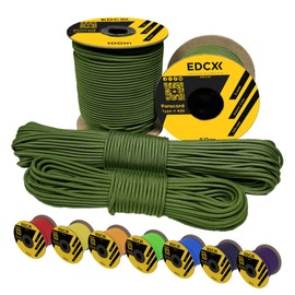 EdcX 3 mm Nylon Paracord 425 (15, 30, 50 and 100m) – 3 mm Type II, 100% Nylon Rope, 3 Strand Rope, 3 mm Nylon Rope in Many Colors (Moss, 15 m)