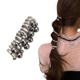 EZ PEACH Women's Hair Accessories, Pearl, Popular, Wire Pony Hairwire, Arrangement Wire, Hairband, Mature Style, Simple, Stylish, Thin, Arrangeable Cord, Stylish (Silver)