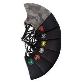 KanataSafe Washable 3-Layer Face Mask Reusable Face Mask with Adjustable Elastic Strap - Black Color with Logo 7 pcs, Adult Size (KS-10687784BLKAC)