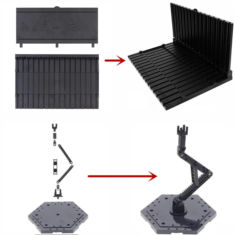 3-Pieces Gundam Model Kit Display Stand and Runner Storage System