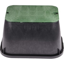 Rocky Mountain Goods 14" x 19" Standard Rectangular Valve Box with Overlapping Cover – Heavy-Duty Polyolefin – Green Lid – Irrigation Control, Water, Sewer, Utility Access – 12" Tall