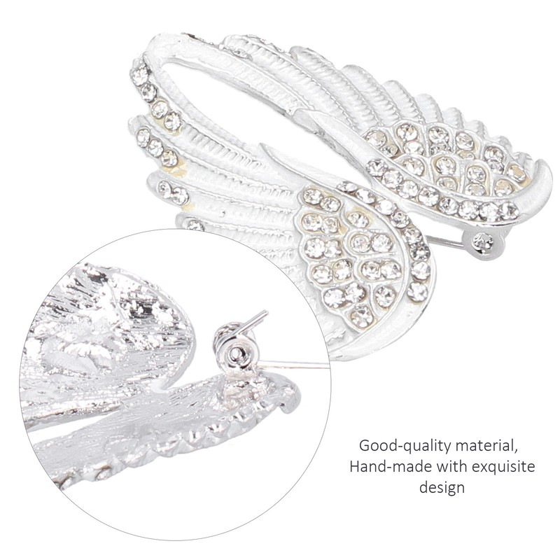 4Pcs Brooch Pin Diamond Angel Wing Pattern Cute Fashion Lapel