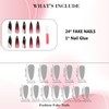 IMRAIN Press on Nails Long Stiletto Fake Nails Purple Gradient